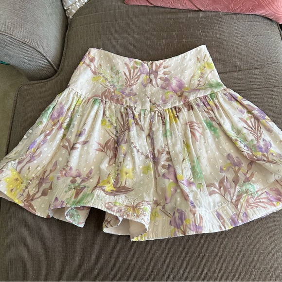 Alexis Pheobe Floral Embroidered Mini Skirt - Cream and Purple RARE HTF - Picture 15 of 16
